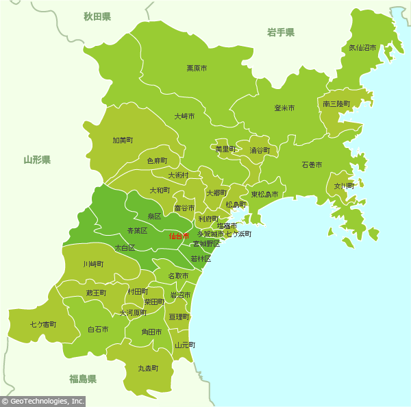 宮城県の地図 - MapFan