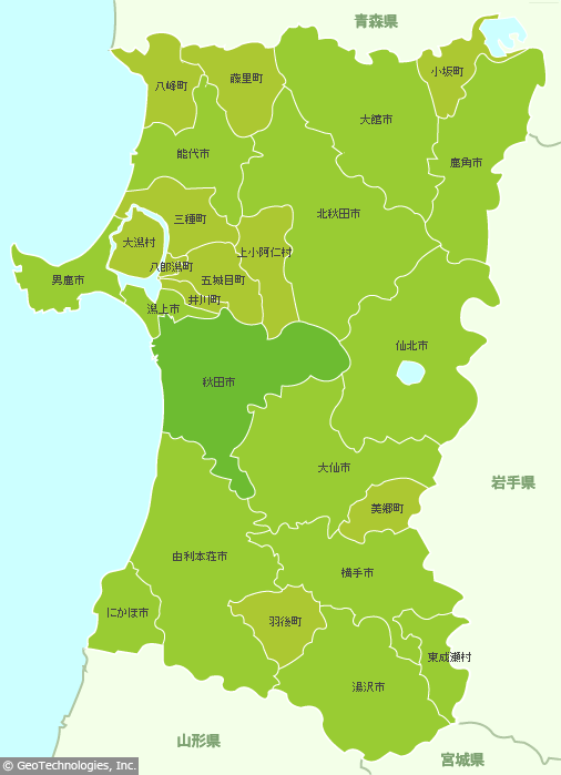 秋田県の地図 Mapfan