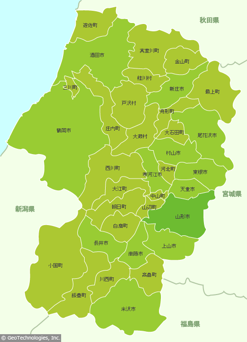 山形県の地図 Mapfan
