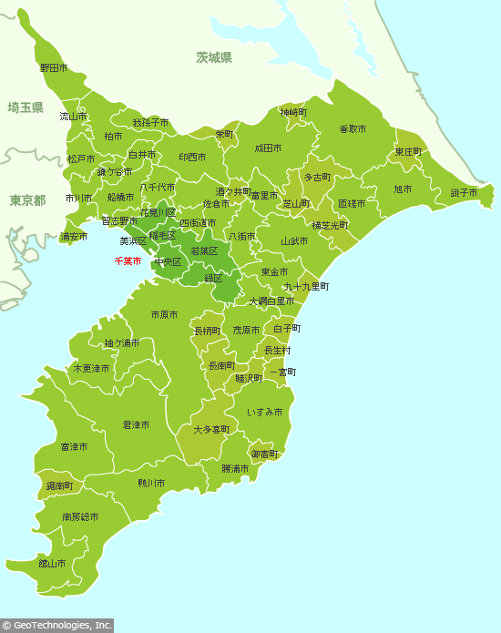 千葉県の地図