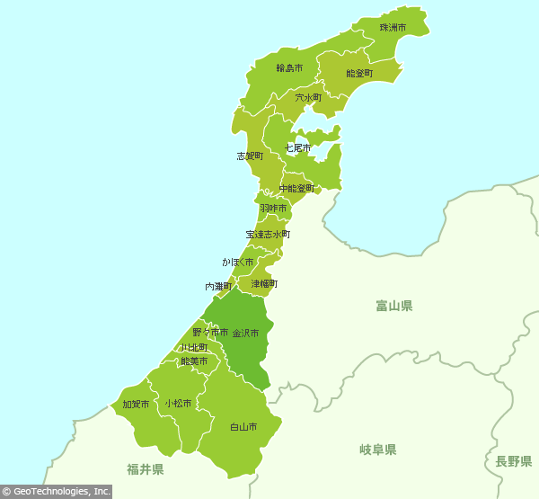 石川県の地図 Mapfan