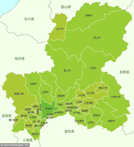 岐阜県の地図 Mapfan