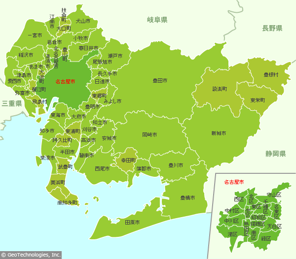 愛知県の地図 Mapfan