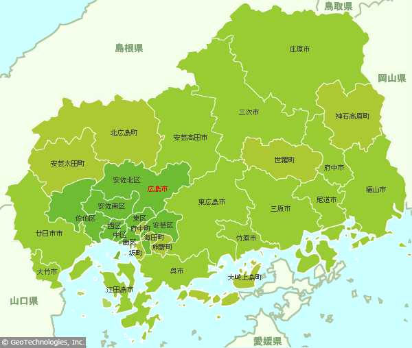 åºƒå³¶çœŒã®åœ°å›³ Mapfan