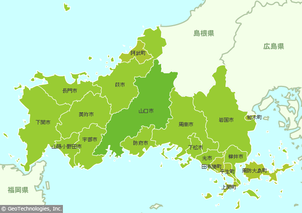山口県の地図 Mapfan