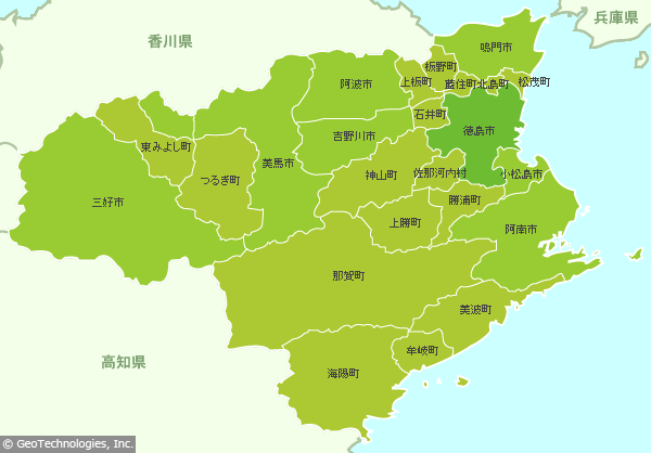 徳島県の地図 Mapfan