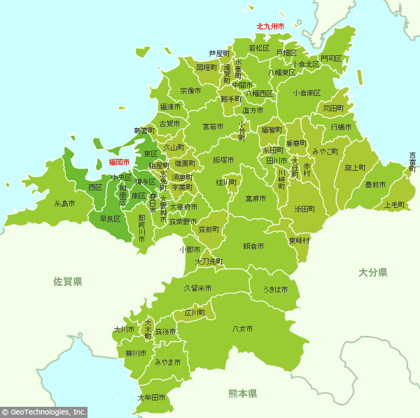 福岡県の地図 - MapFan